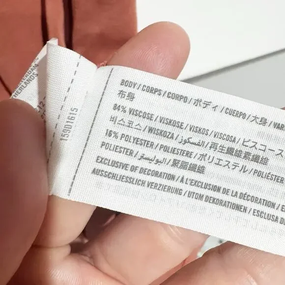 Abercrombie Fitch Women Large Tall Pink Orange Shirt Dress Short - Picture 4 of 4